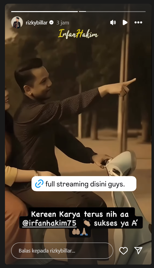 Rizky Billar beri dukungan untuk Irfan Hakim